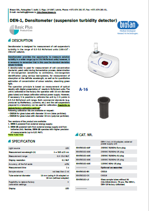 Biosan_DEN-1, Densitometer (suspension turbidity detector)
