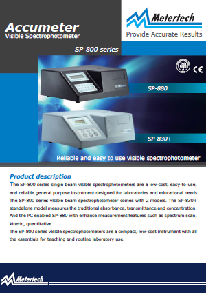 Metertech_Accumeter Visible Spectrophotometer_SP880_SP830+