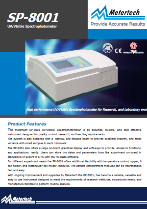 Metertech_SP-8001 UVVisible Spectrophotometer